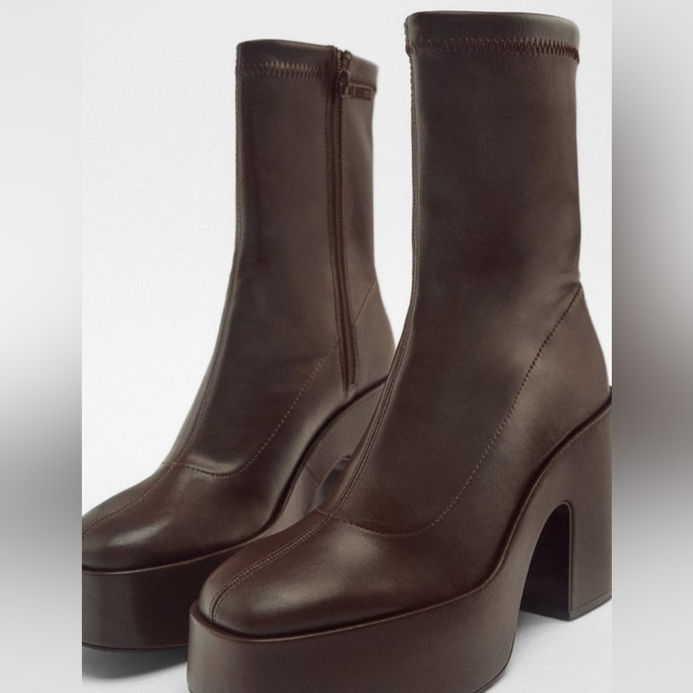 Platform heeled ankle boots